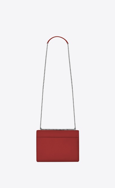 Mittlere SUNSET Tasche aus lippenstiftrotem Leder